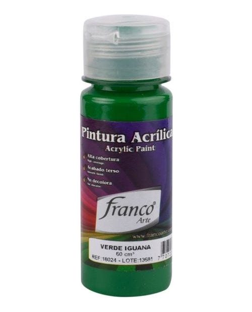 Pintura Acrilica Verde Iguana De 60ml Franco