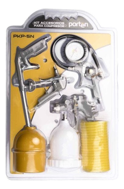 Kit Pistola De Pintar Mas Accesorios Para Aire Porten