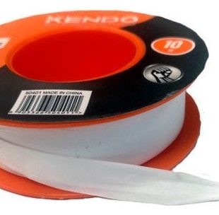 Cinta Teflon 12mm X 0.075mm 10mt 0.35g/cm³ Kendo Aislante
