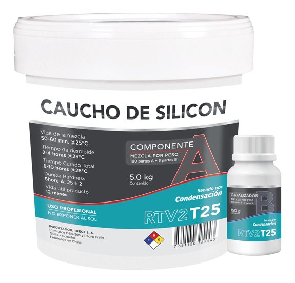 Caucho De Silicon T25 Con Catalizador 5kg