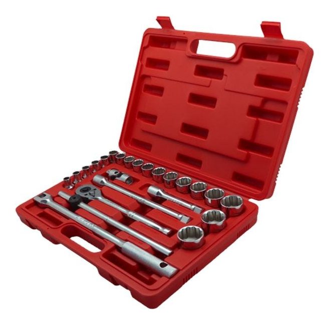 Juego De 24 Unidades De Copas Con Mando De 1/2 Pulgada Y 10