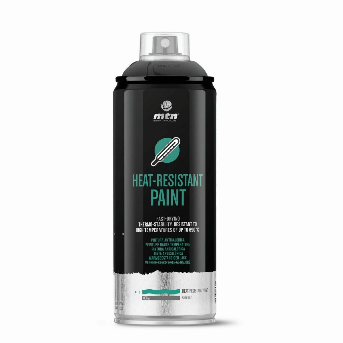 Pintura de Alta Temperatura Aerosol Negro 600°C Industrial